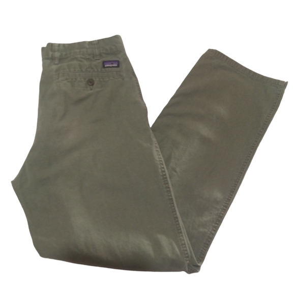 Patagonia Men's Green Khaki Flat Front Pants - Picture 1 of 10